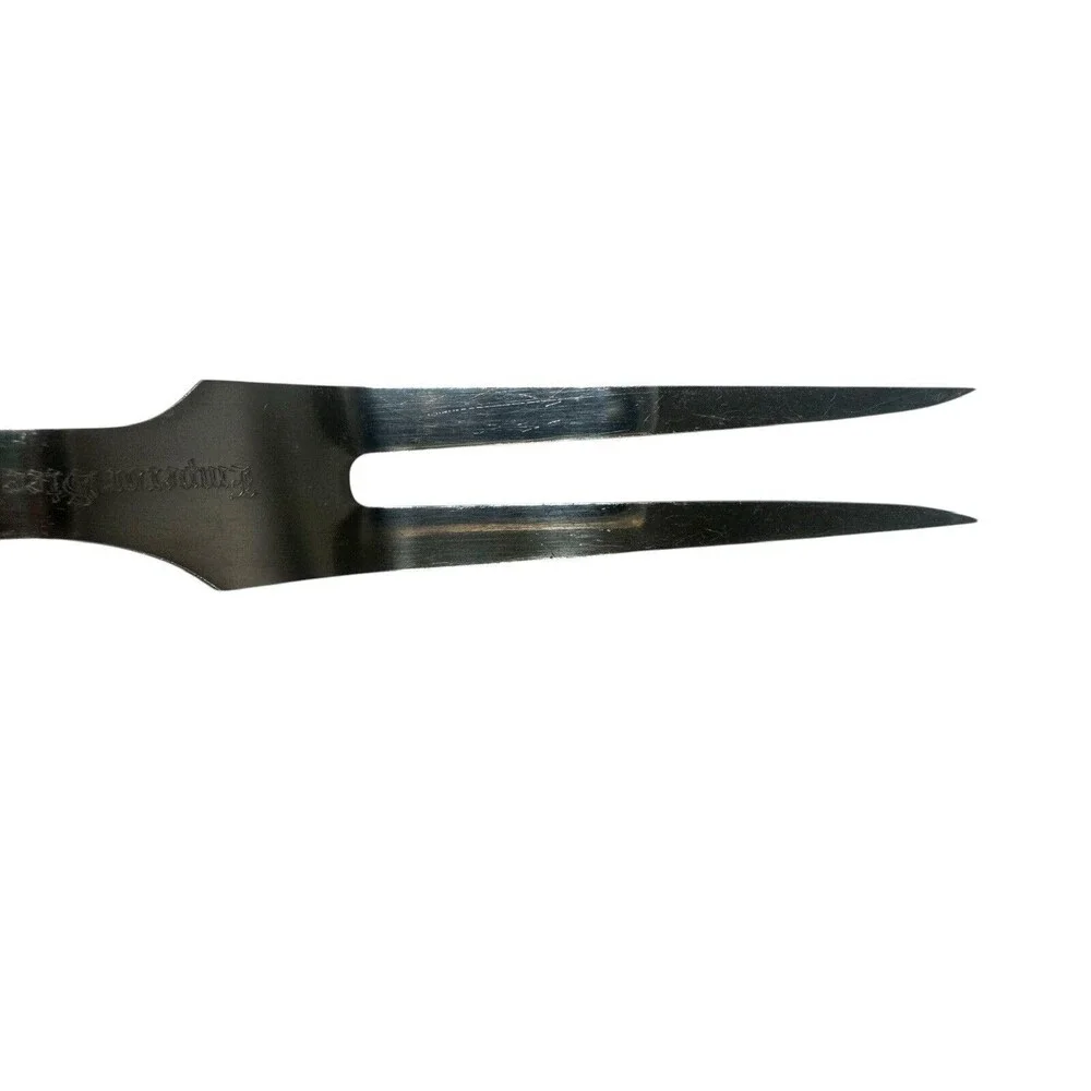 Vintage Emperor Steel Carving Fork Stainless & Brown Wood Handle